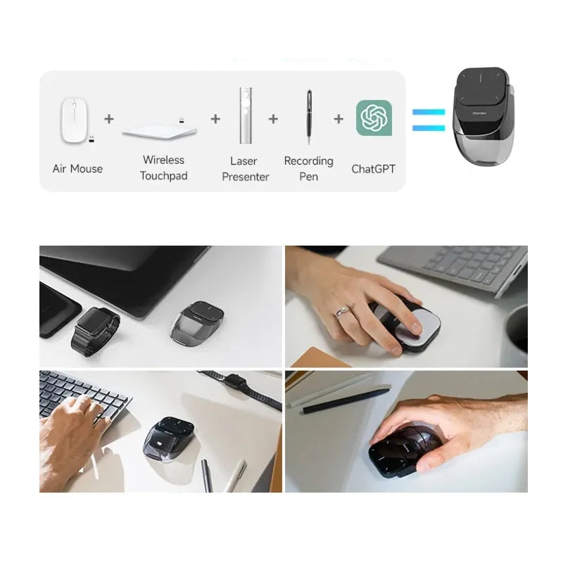 Smart AI Wireless Air Mouse & Touchpad | ChatGPT-Enabled Presenter for Work & Creativity